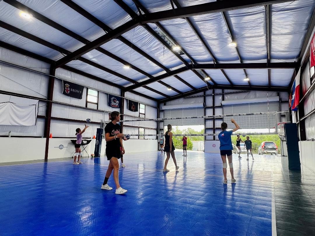 Players on the indoor court
